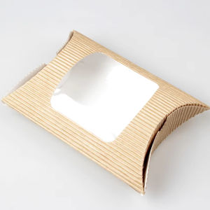 Boîte à oreiller en papier kraft sulfurisé de qualité alimentaire imprimé de logo personnalisé en gros pour restauration rapide - Product Image 1