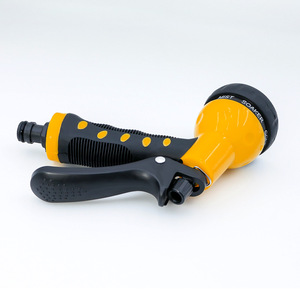 8 Function Water Gun Yellow <b>Plastic</b> Manual Operation Car Wash Flower Watering Universal Connector Set - Product Image 2