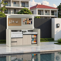 Kit de cuisine extérieure modulaire détachable avec armoire de rangement pour barbecue séparée, combinaison flexible pour divertissements en plein air