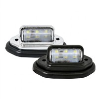 Éclairage de plaque d'immatriculation LED, chrome noir, base ovale, blanc, 12V 24V, camion, remorque, fourgonnette, camping-car, caravane, étanche
