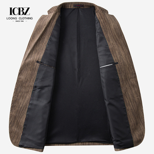 Veste blazer décontractée en velours côtelé à rayures pour hommes, tenue une pièce respirante et imperméable, grande taille, printemps et automne - Product Image 5