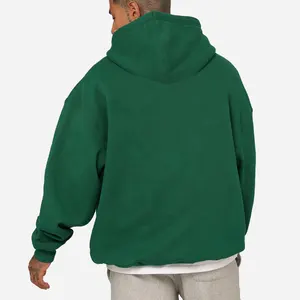 French Terry 100% Cotton Blank Mens Hoodies Custom Logo Boxy Fit Streetwear Oversized Drop Shoulder Hoodies For OEM