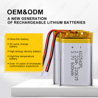 3.7V Li po baterai 602540 baterai kantong polimer litium 600mAh baterai Lithium ion
