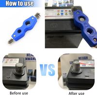 Brosse 4-en-1 pour nettoyer les bornes de batterie de voiture, outil de récurage en fil d'acier pour le nettoyage anti-corrosion des bornes de batterie automobile