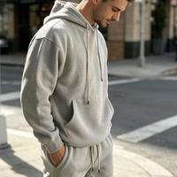Hoodie dengan Lapisan Fleece Tebal, Hoodie Oversize, Set Hoodie dan Celana Panjang Warna Hitam, Produsen dengan Harga Kompetitif