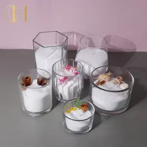 C & H 신상품 참신 DIY 천연 소이 왁스 아로마 화이트 샌드 진주 촛불 홈 웨딩 장식