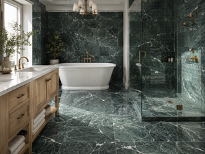 UnionStone Wholesales - Baldosas de mármol verde Prada pulido para suelos de baño y revestimientos de pared - Product Image 3