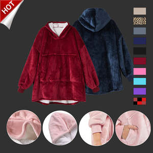 Manta de felpa súper suave y cálida a la moda con mangas, manta de TV con mangas, Sudadera Sherpa con capucha, mantas portátiles con capucha y cremalleras - Product Image 4