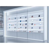 Vitrine de téléphone portable de luxe personnalisée garnitures de magasin comptoir vitrine de boîtier de téléphone portable avec LED