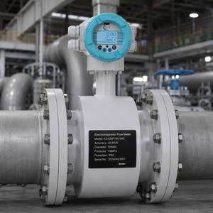 Débitmètre CXLD DN900 PN10 en acier inoxydable avec revêtement en caoutchouc, électrode 316L, RS485 Modbus, pour eaux usées et boues - Product Image 3