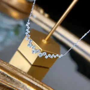 Produsen Perhiasan Fashion Kalung KYNL0174 CZ Harian Minimalis Langsung Bersinar 3A Kalung Zirkon untuk Wanita