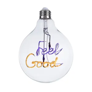 2023 Newest Design Decorative Light bulb 4W dimmable Soft Flexible Filament Feel Good Letter bulb Led