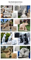 YOUFINE Statue de tigre ailé en marbre blanc sculpté à la main, sculpture volante pour la décoration extérieure de jardin, de villa et de paysage