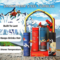 R2504-147 Gobelet isotherme à double paroi en acier inoxydable 304 de 500 ml avec affichage de la température, idéal pour la gym, écologique, disponible en lots de 6 à 12