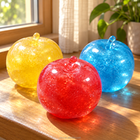 Jouet Squishy Pomme Rempli de Slush, Fidget Translucide à Presser en Forme de Fruit avec Texture Façonnable
