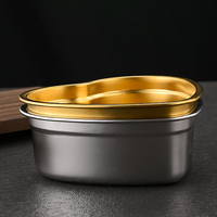 304 roestvrijstalen Koreaans hartvormig snack/dessertbord, multifunctioneel gouden dienblad voor dessert, friet, fruitsalade