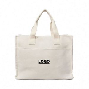 2025 Square 16oz Heavy Duty <b>Canvas</b> Two <b>Pack</b> Option Tote Sling Shoulder Tote <b>Canvas</b> Shopping Bag Women Handbags Zipper - Product Image 1