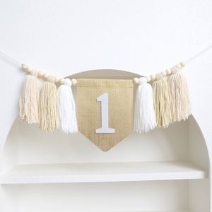 Decorazioni per il Primo Compleanno di Bambini e Bambine: Sedia, Striscione Personalizzato, Ghirlanda di Nappine in Filato, Decorazioni per Feste, Striscione per Sedia Alta per Cake Smash - Product Image 3