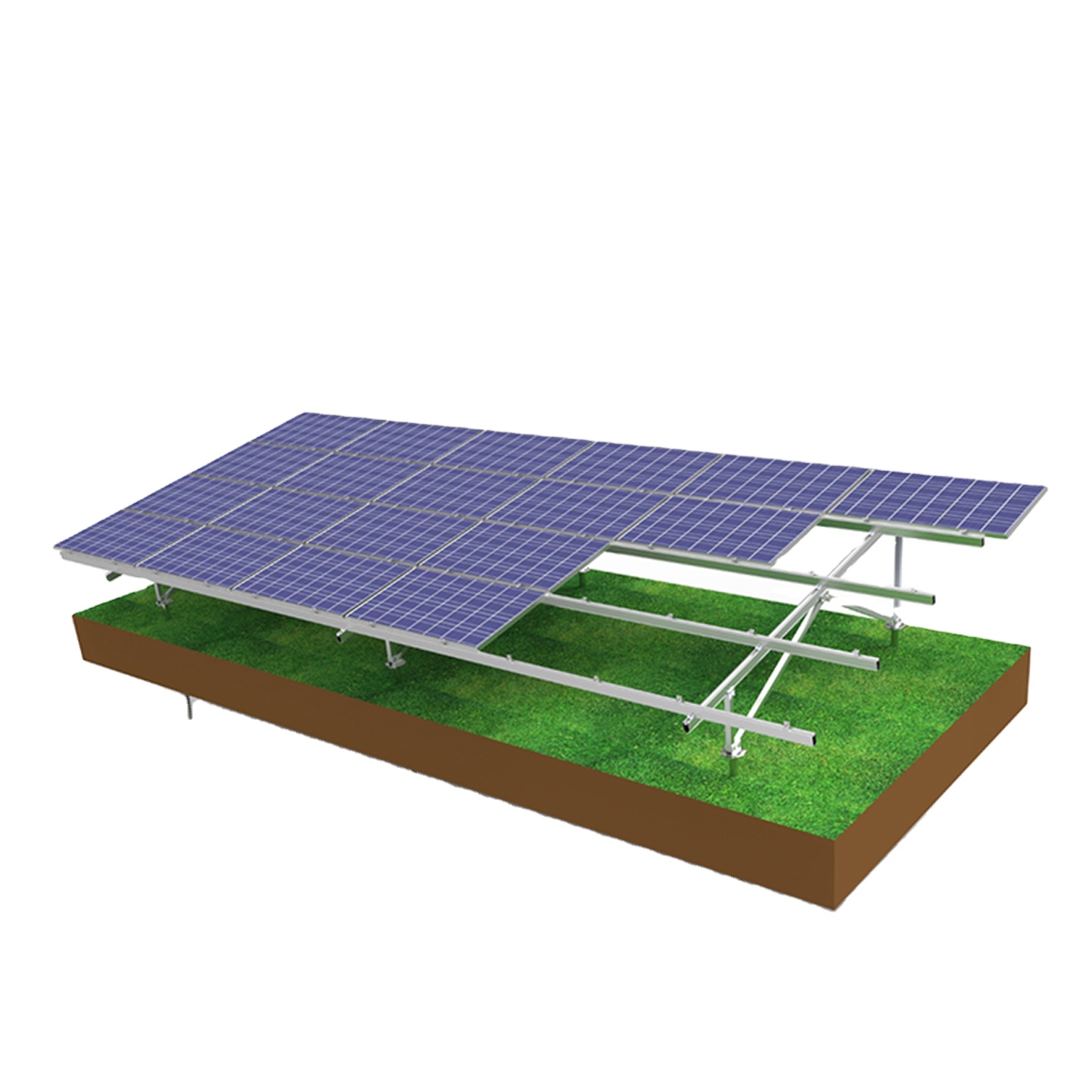 Instalación en tierra Montaje en inclinación Sistema de soportes de sistema de tierra solar Sistema de montaje en tierra de matriz solar