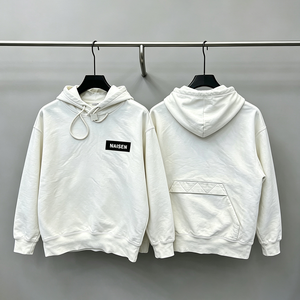 Felpa con Cappuccio Oversize da <span class=keywords><strong>Uomo</strong></span> di Alta Qualità per Autunno e Inverno, Logo sul Petto, Tasca Geometrica sul Retro, Pullover Casual - Product Image 1