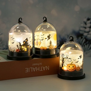 Kidsren's Halloween Desktop Night Light Pumpkin Lantern LED Decorations Ornaments Plastic Party Supplies for Promotional