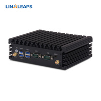 Linkleaps 12th Gen N100 Mini PC industrial sin ventilador Venta caliente 4GB Computadora integrada 3 Pantallas HD 2 2.5GbE 2 Puertos RS232 RS485