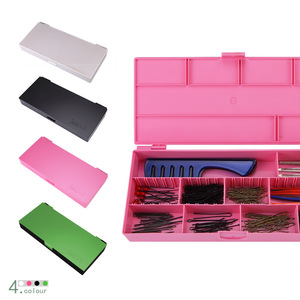 Hair Salon <b>Tool</b> Storage <b>Box</b> 14 Compartments Plastic Organizing Case For Hair Accessories Pink Black White Green - Product Image 1