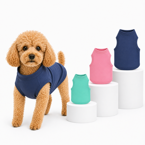 Solid Color Cotton Dog Vest Comfortable Leisure Style All Seasons Pet <b>Clothes</b> <b>for</b> Dogs - Product Image 1