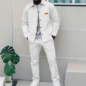 Ensemble veste et pantalon pour <span class=keywords><strong>homme</strong></span> style luxe léger, printemps automne, tendance, polyvalent, haut de gamme, respirant, imprimé léopard, avec cordon de serrage - Product Image 3