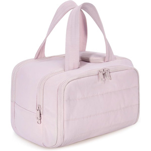 Cute Corduroy Travel Cosmetic Tote Girls Custom Makeup Bag Large <b>Make</b> up Organizer Toiletry Bags Zipper Pouch Purse - Product Image 1