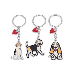 Colgante de dibujos animados Baggio, llavero de metal de aleación de zinc con diseño de Boston Terrier, Beagle, Bulldog, decoración para mascotas - Product Image 1