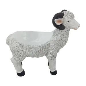 Modern home decot sheep Tray Design Resin craft Polyresin Animal Sculpture Base Serving Tray