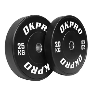 OKPRO Fitness yüksek kalite toptan kauçuk tampon halter plakaları ticari spor için ağırlık plakaları eğitim