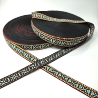 Pita Jacquard Bordir Gaya Etnik Tradisional yang Indah, Motif Khusus Tahan Luntur, Pita Tahan Lama untuk Pakaian, Ikat Pinggang, Topi & Gaun