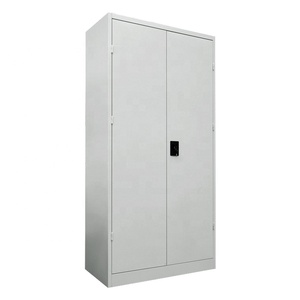 Lemari arsip besi pintu ganda dengan 4 rak kabinet penyimpanan logam hitam - Product Image 4