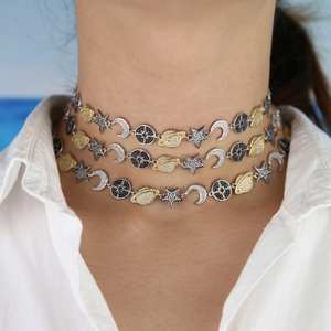 Stella della <span class=keywords><strong>luna</strong></span> collana di fascino dichiarazione gioielli di lusso nero bianco cz vari di fascini di alta qualità dei monili delle donne - Product Image 5