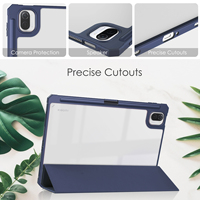 Housse magnétique intelligente pliable en PU avec dos transparent en PC, protection anti-chute pour tablette Xiaomi Mi Pad 5 5pro 11 pouces 2021