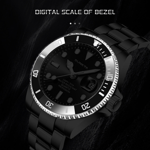 Montre homme SUNKTA ST6738 avec cadran de 42 mm, lunette rotative en alliage noir, calendrier, étanche, lumineuse, montre-bracelet de luxe + boîte, vente en gros - Product Image 4