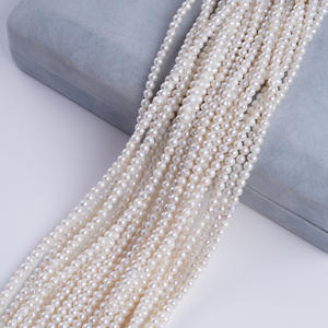 Perlas de Agua Dulce Naturales de Zhuji, Negras, de 3-4 mm, con Hilo, para Bisutería, Material de Forma de Patata, Coloridas - Product Image 4