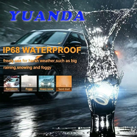 Projecteur LED de calandre de voiture, mini projecteur laser, lampe de conduite, lentille bicolore, 12V, phare universel de rechange