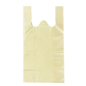 Commercio all'ingrosso biodegradabile t-shirt sacchetti di plastica su rotolo eco-friendly amido di mais forte marsupio borsa stampata su misura