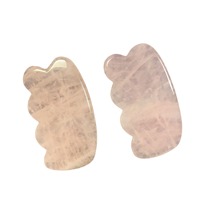 Fournisseur exclusif pour fabricants DIY : Pierre naturelle en jade à ondulations fines pour massage corporel, pierre semi-précieuse, quartz rose, Gua Sha