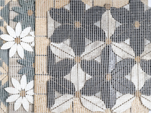 Mosaici Waterjet all'ingrosso di mattonelle di <span class=keywords><strong>mosaico</strong></span> di marmo bianco di Design moderno per la parete interna di Parquet caratteristica grafica - Product Image 6