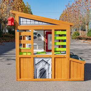 Maisonnette de jeu d'extérieur avec éléments en plastique, rangement en tissu et rideau de garage pour le jardin - Product Image 1