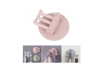 Colgadores <span class=keywords><strong>de</strong></span> Pared Creativos Giratorios en Tres Direcciones, Impermeables, <span class=keywords><strong>de</strong></span> ABS, para Cocina y Baño, con Adhesivo Sin Costuras y Diseño Perforado Gratuito - Product Image 5