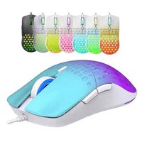 Souris de jeu ergonomique personnalisée OEM RGB optique pour ordinateur portable USB, souris de jeu filaire rétroéclairée 6D, souris de jeu nid d'abeille