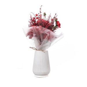 Bouquet de fleurs artificielles CallaFloral rouge pour la décoration de la maison et des mariages CF01172 - Product Image 5