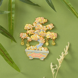 Imanes Decorativos Creativos de Metal Estilo Chino para Refrigerador, con Diseño de Árbol del Dinero, Bonsái y Lingotes de Cobre - Product Image 4