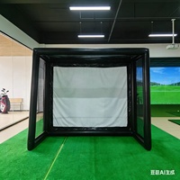 Cage d'entraînement de golf portable personnalisée, simulateur de golf gonflable, tente de tir avec écran pour projecteur