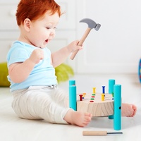 Table de jeu en bois pour bébé, jeu de marteau à clous, reconnaissance des couleurs, exercice de coordination œil-main, jouet éducatif pour enfants de 4 à 6 ans, boîte de couleur